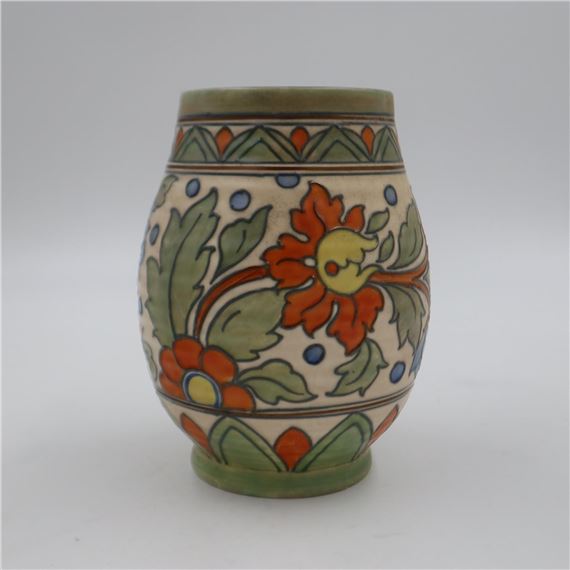 Crown Ducal ribbed vase - Frederick Alfred Rhead