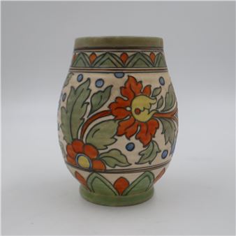 Crown Ducal ribbed vase - Frederick Alfred Rhead