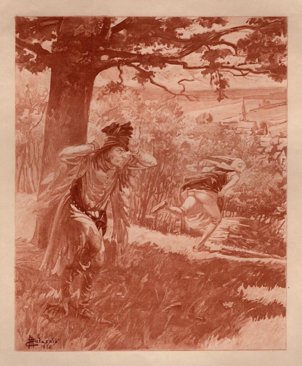 Artwork by Edmond Malassis, Caught with your Pants Down II (Pris avec votre Pantalon Baissé II) (Cent Nouvelles Nouvelles), Made of copper plate engraving