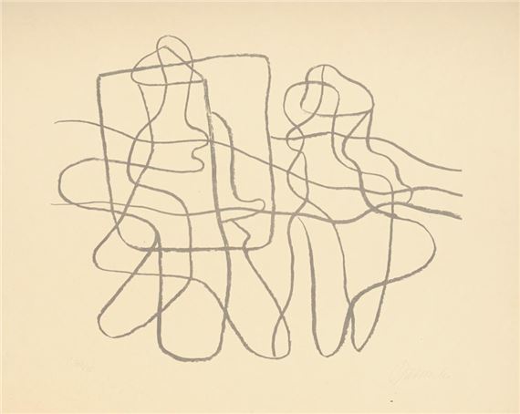 "Linienkomposition mit zwei Figuren", 1935.