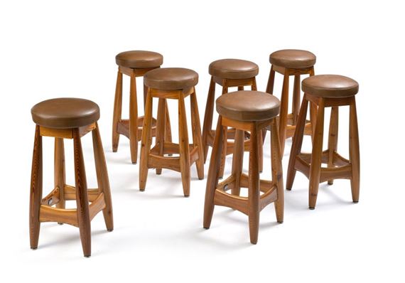 Seven bar stools, "Sheriff" model. by Sergio Rodriguez, 1927