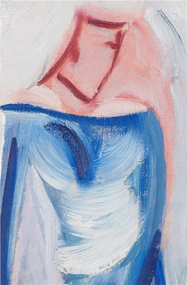 Woman in a blue dress, 1913.
