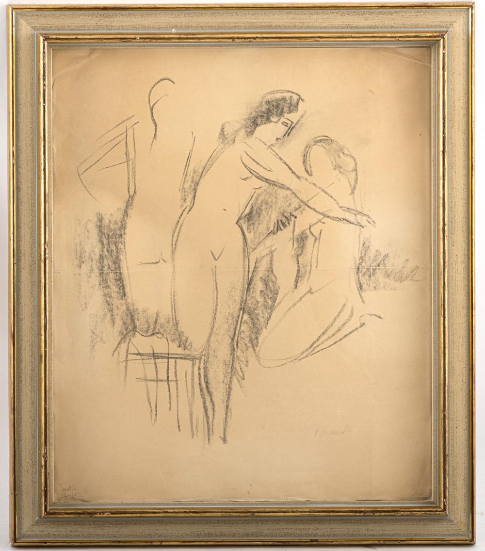 Artwork by Willi Baumeister, Figure study, c., Made of Charcoal on paper