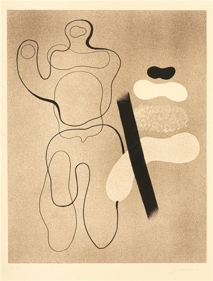 "Linienfigur auf Braun - Linie und Fläche", 1935.