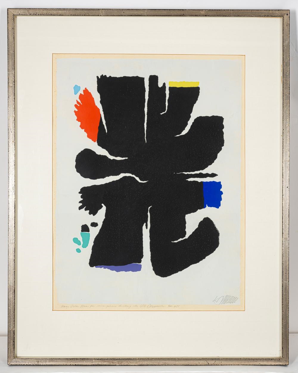 Artwork by Willi Baumeister, "Aru 5 b"., Made of Silkscreen print on cardboard