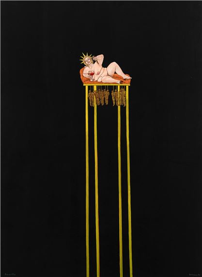 "Faulheit - Trägheit - Völlerei", 1991. by Blalla W. Hallmann, 1941