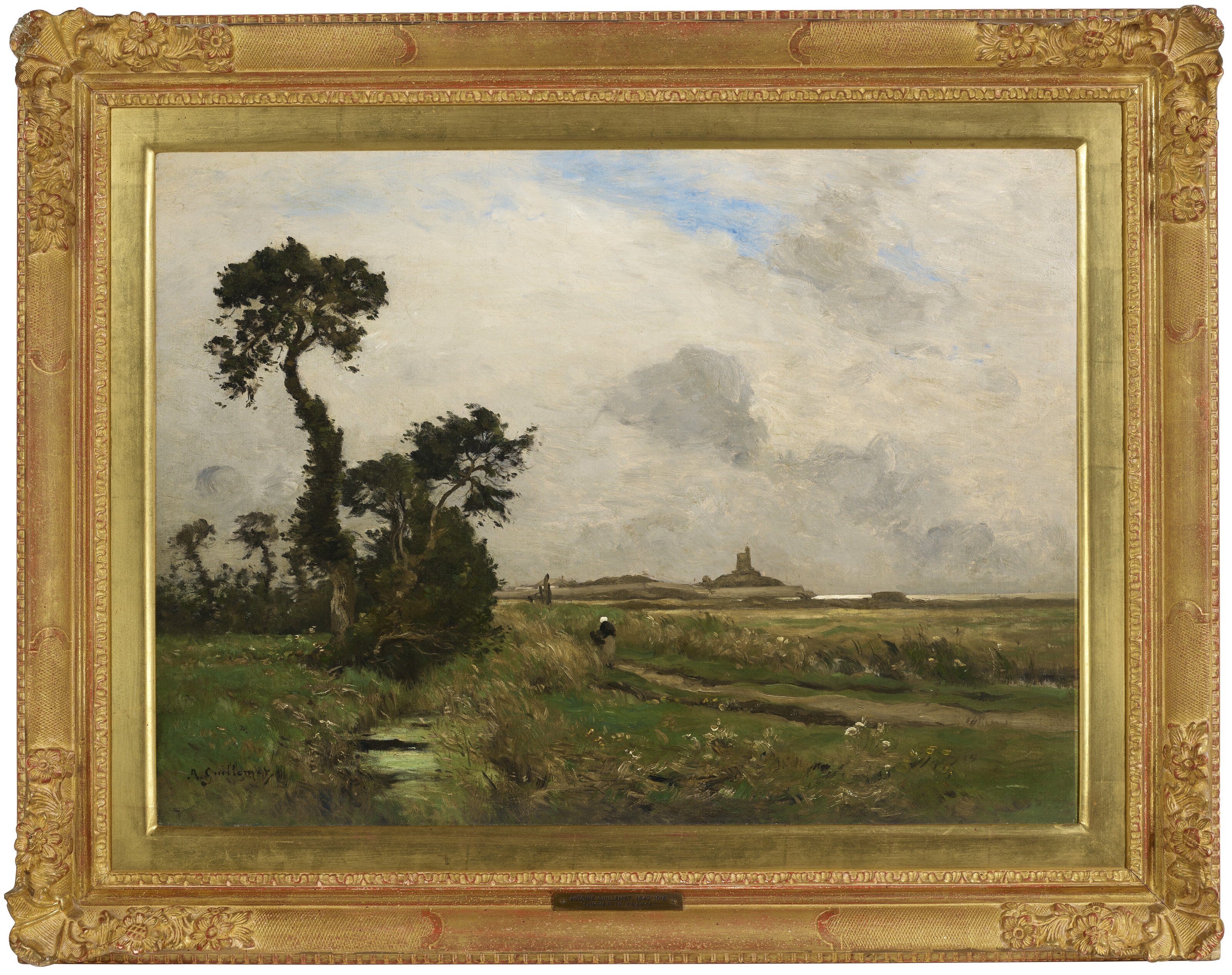 Artwork by Jean Baptiste Antoine Guillemet, Route en plein champ, Made of oil on canvas