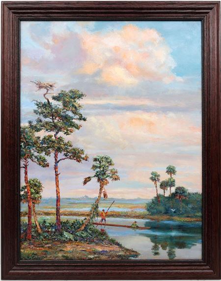 JAMES HUTCHINSON FLORIDA ARTIST SEMINOLE SUMMER by James Frederick Hutchinson