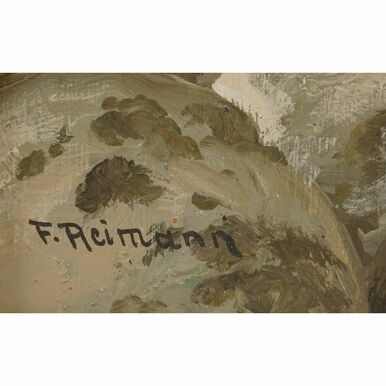 Artwork by Friedrich Reimann, Steinbock am Hang, Made of oil on hardboard