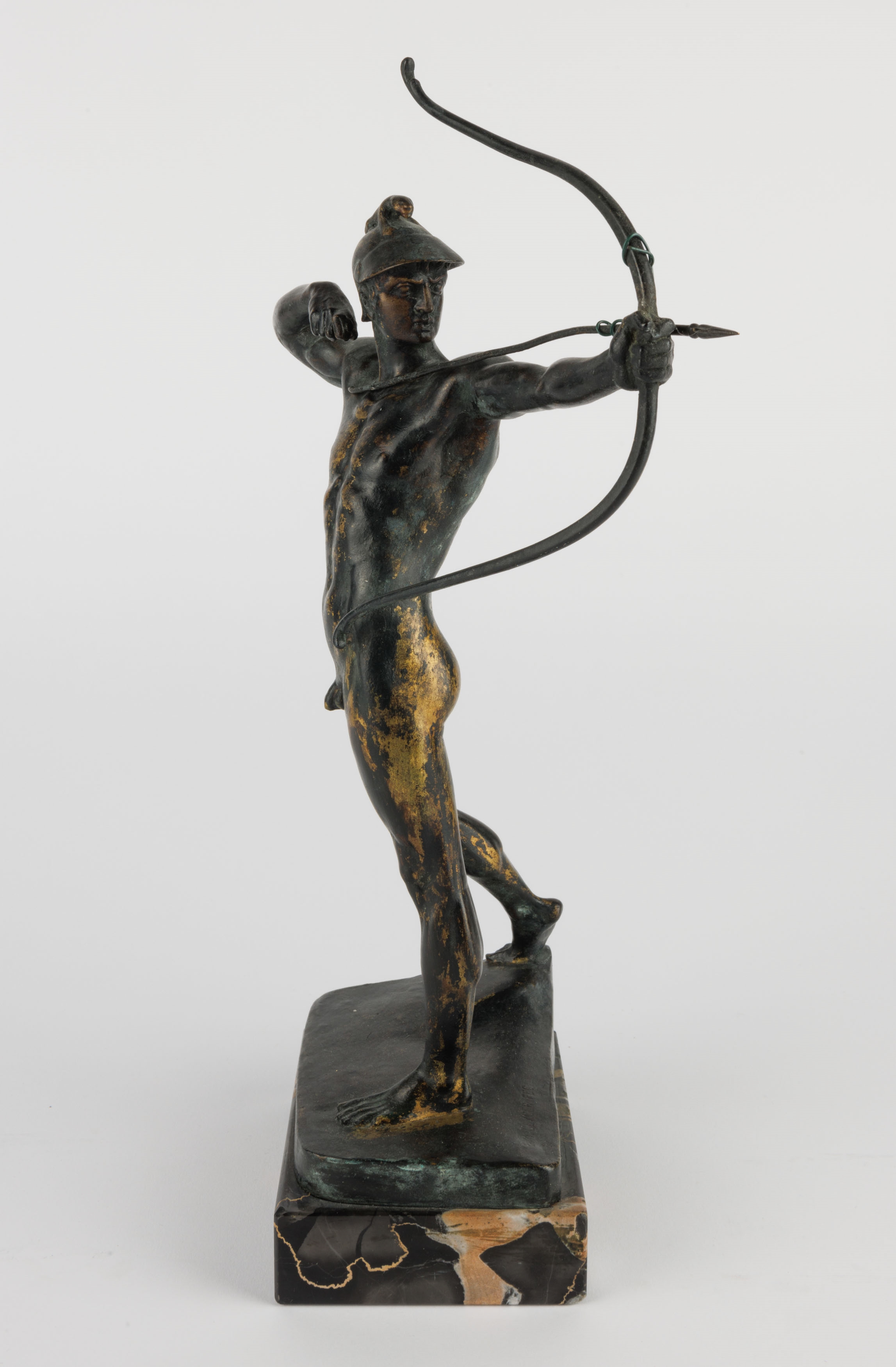 Artwork by Ernst Moritz Geyger, A bronze sculpture of an archer, Made of bronze sculpture