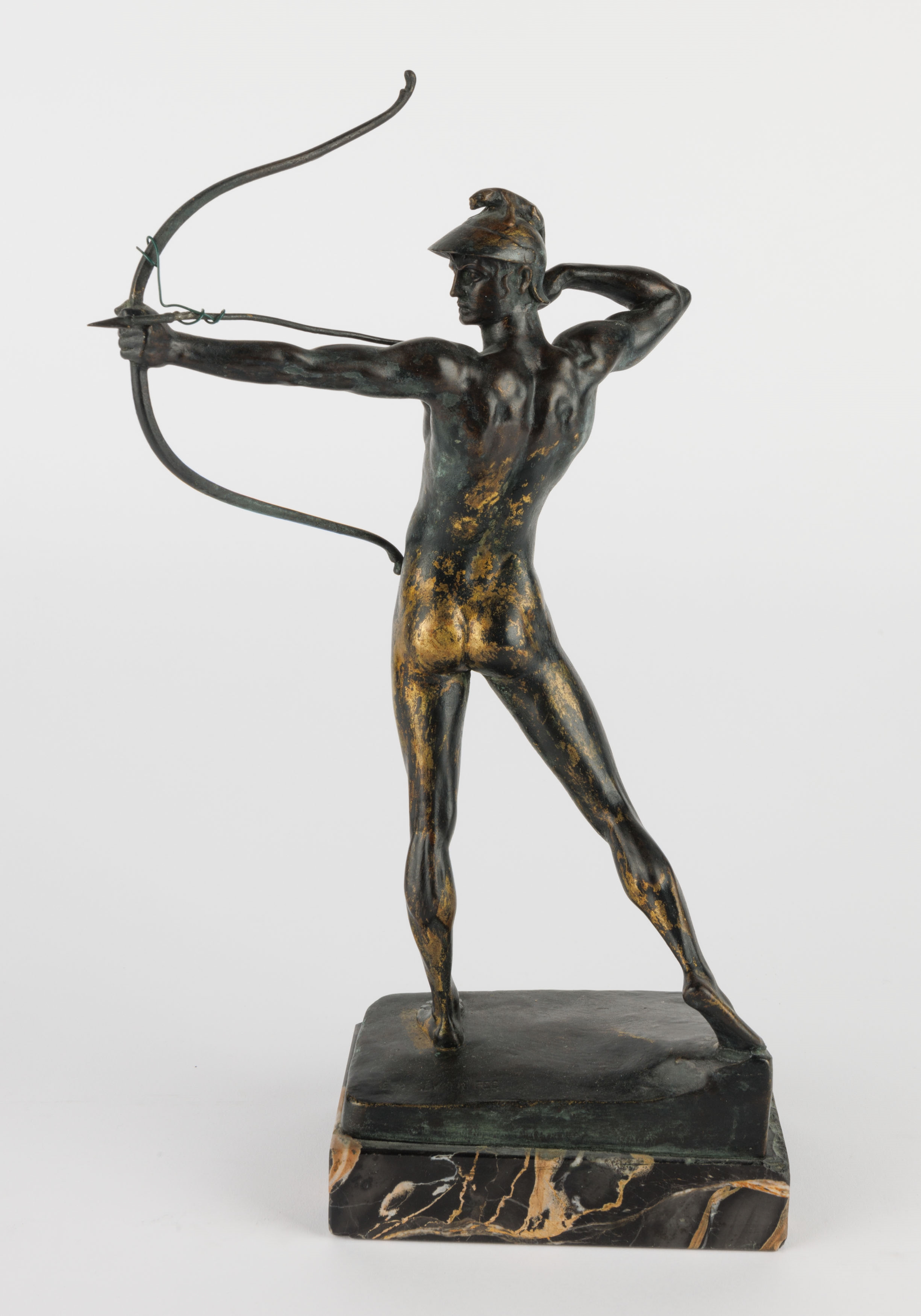 Artwork by Ernst Moritz Geyger, A bronze sculpture of an archer, Made of bronze sculpture