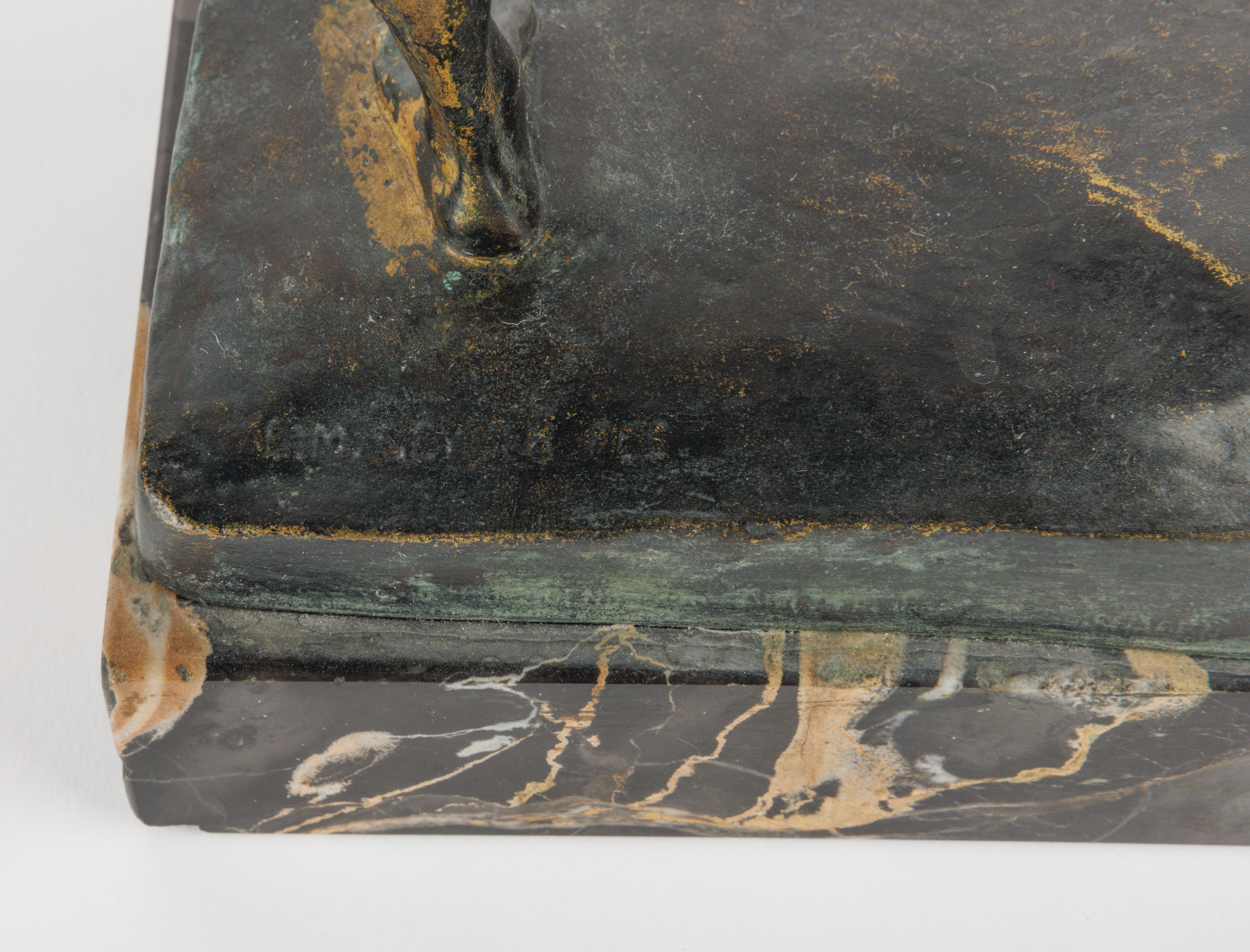 Artwork by Ernst Moritz Geyger, A bronze sculpture of an archer, Made of bronze sculpture