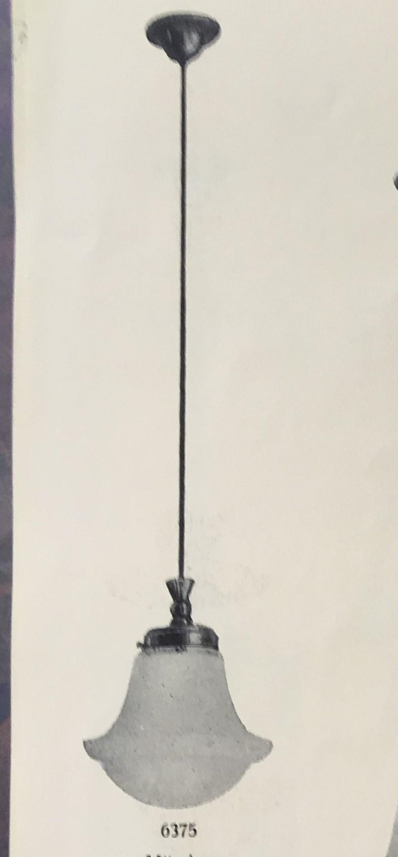 Artwork by Harald Notini, a ceiling lamp, variant of model "10119", Arvid Böhlmarks Lampfabrik, 1930s, Made of glass, wood and leather