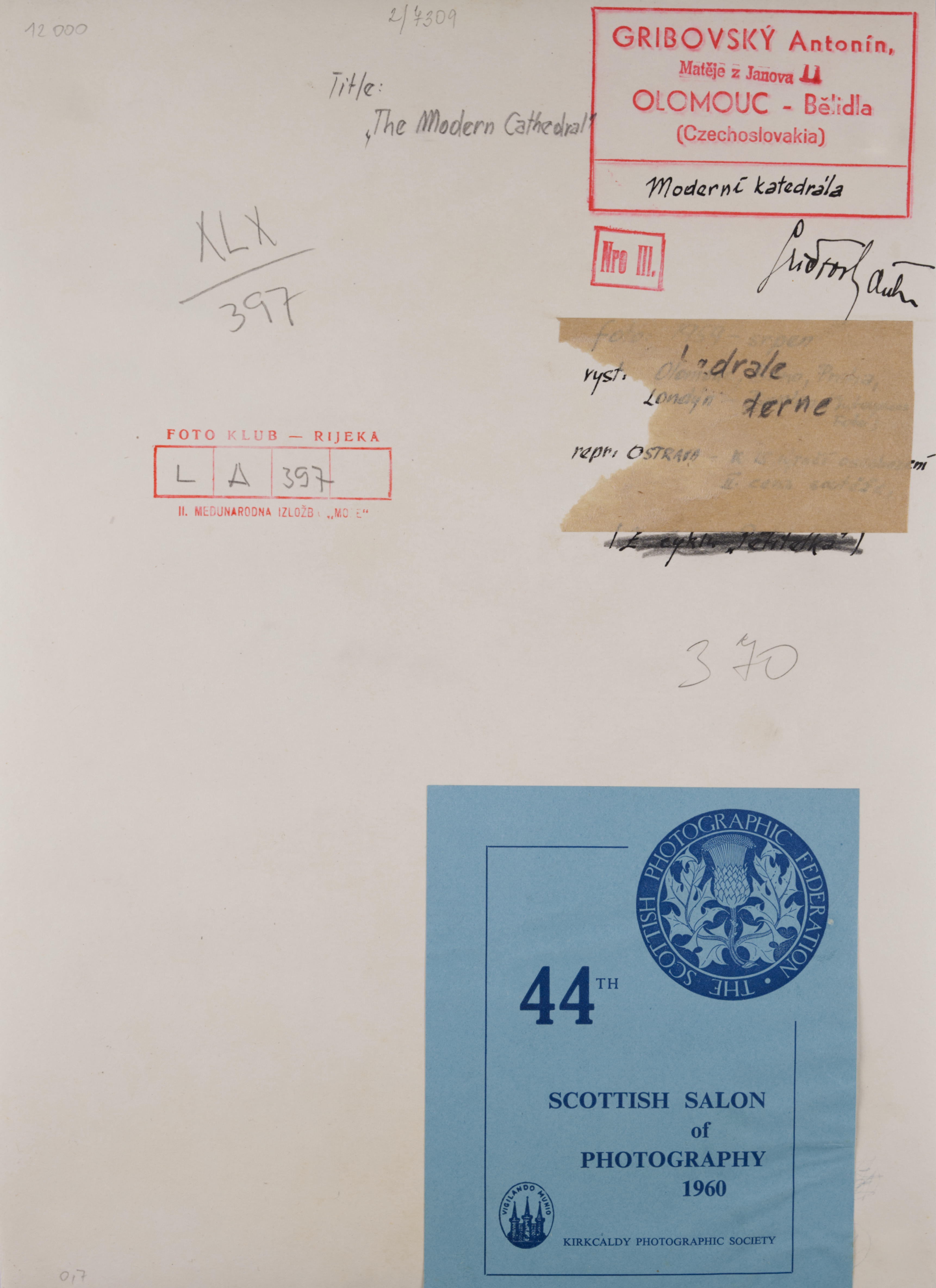 Artwork by Antonín Gribovský, THE MODERN CATHEDRAL, Made of vintage gelatin silver print on glossy paper