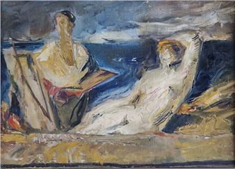 The Painter and His Model, - Clovis Cazes