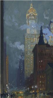 Singer Building at Night - Charles Vezin
