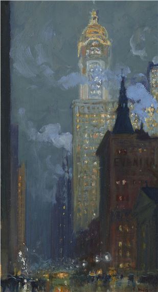 Singer Building at Night - Charles Vezin