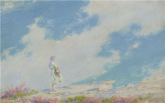 The Huckleberry Picker by Charles Courtney Curran, Painted in 1929