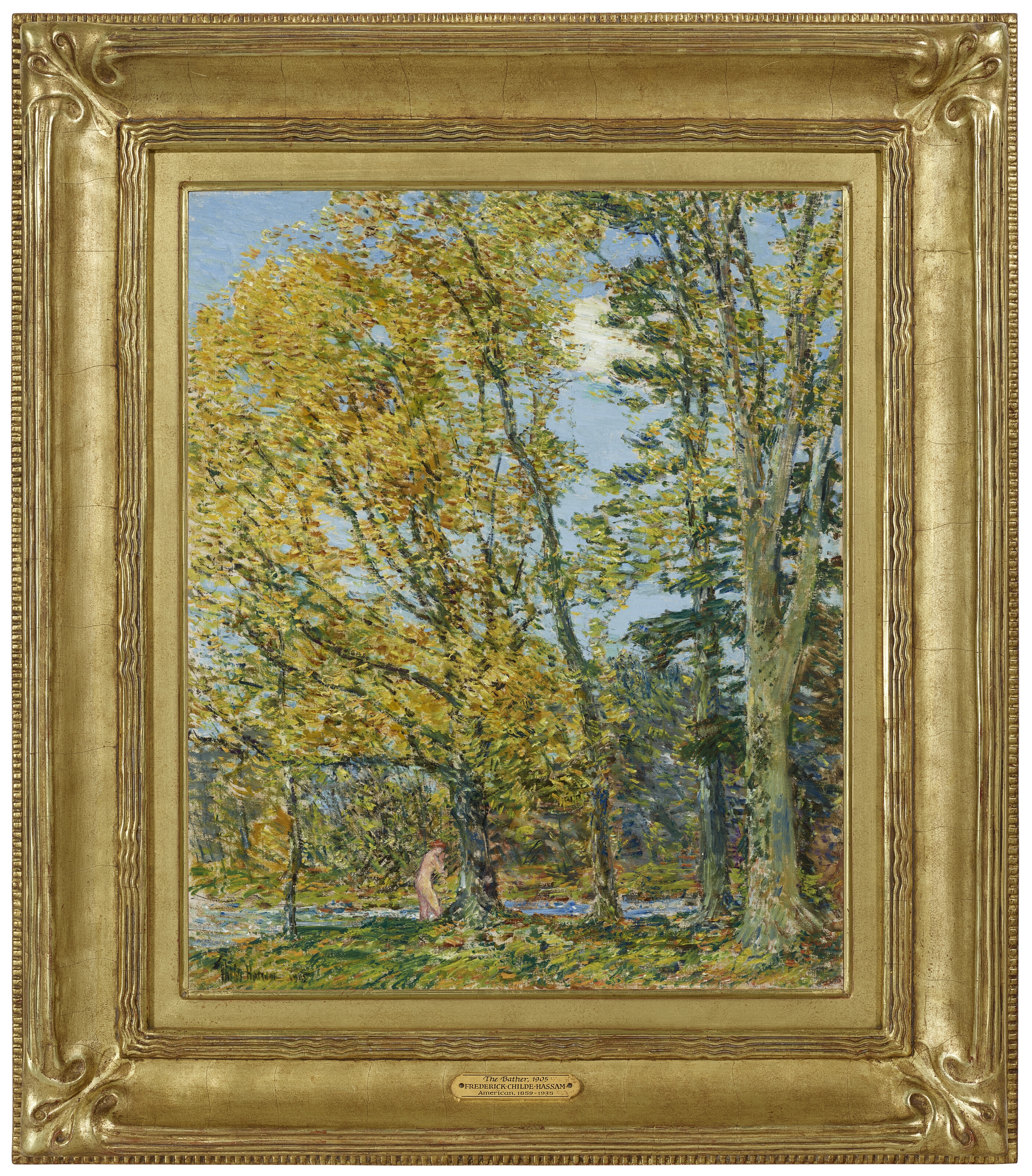 Artwork by Childe Hassam, The Bather, Made of oil on canvas