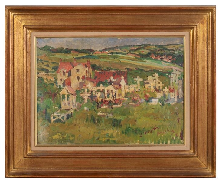 Artwork by S. Hayem, French cemetery, Made of Oil on canvas