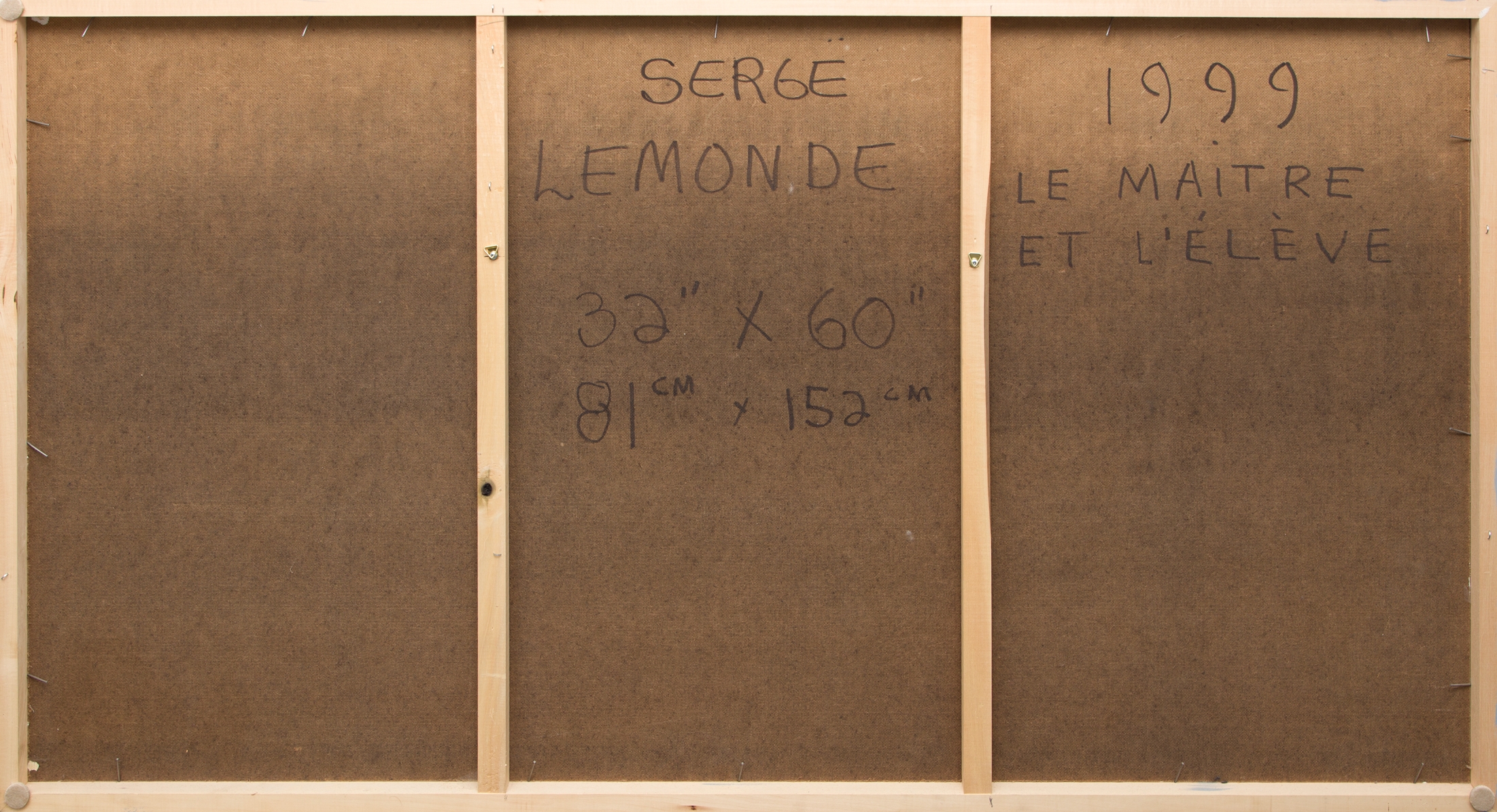 Artwork by Serge Lemonde, Le maître et l'élève (Hommage à Francine Simonin), Made of Mixed media on panel