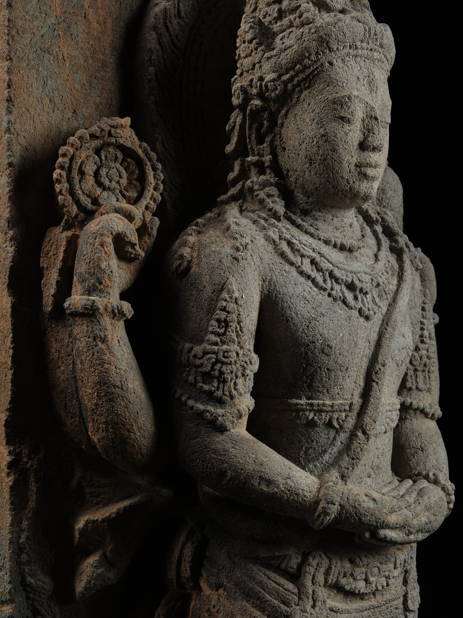 Artwork by Indonesian School, 9th Century, A VOLCANIC STONE RELIEF DEPICTING SHIVA MAHADEVA, CENTRAL JAVA, 9TH CENTURY, Made of sculpture