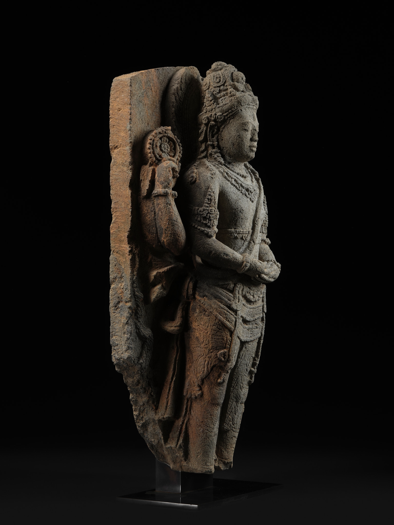 Artwork by Indonesian School, 9th Century, A VOLCANIC STONE RELIEF DEPICTING SHIVA MAHADEVA, CENTRAL JAVA, 9TH CENTURY, Made of sculpture