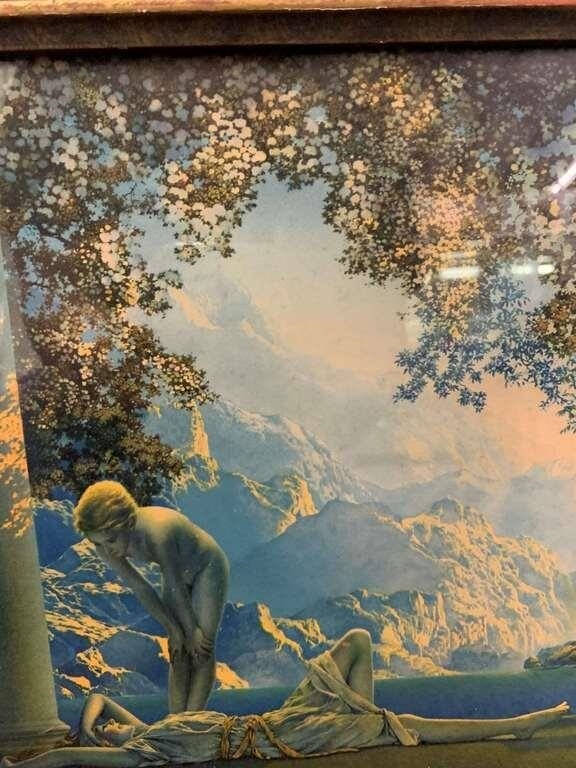 Artwork by Maxfield Parrish, Vintage Maxfield Parrish Print, Daybreak, Made of Print