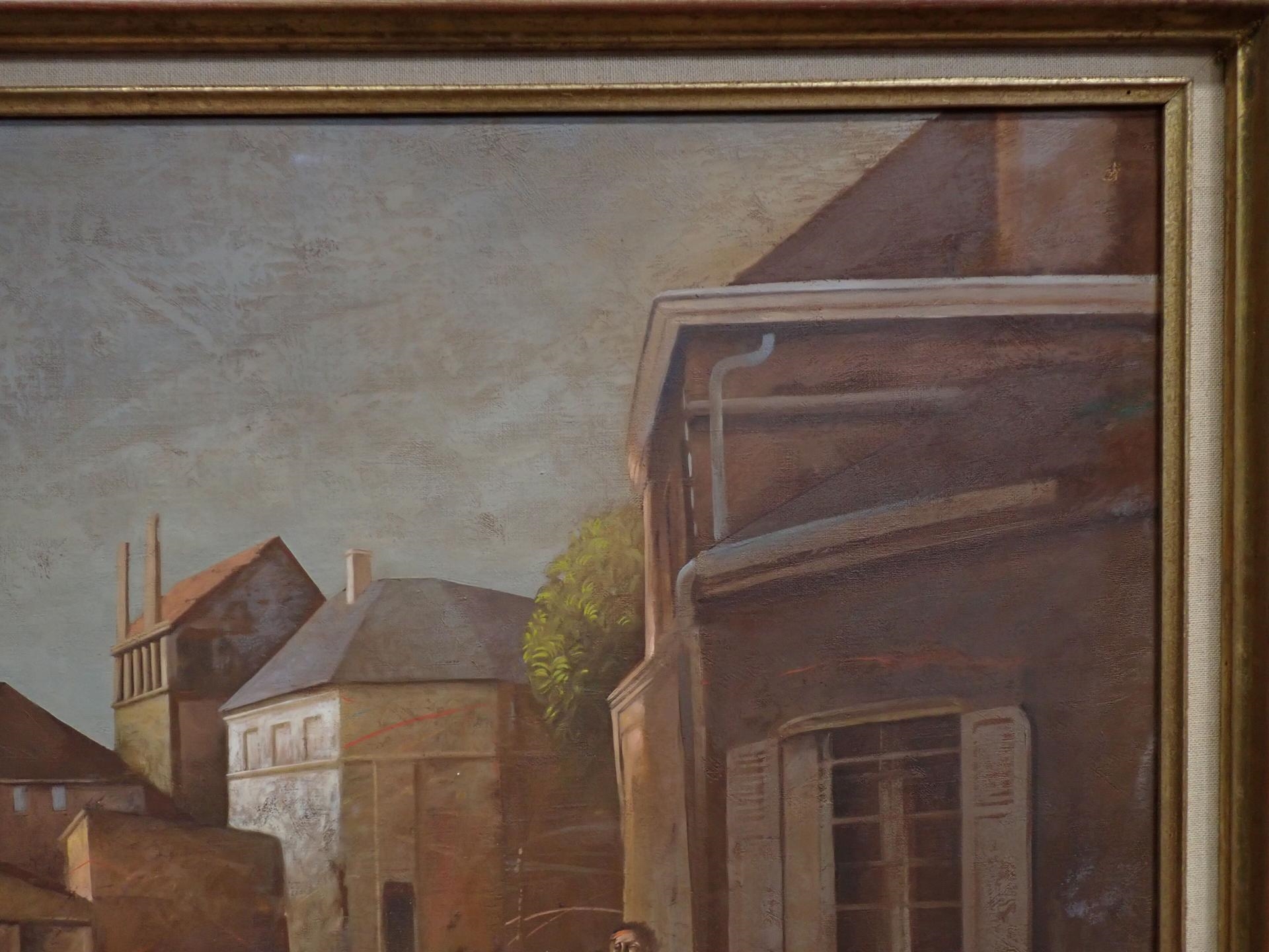 Artwork by Francois Bard, François (né en 1959) : La sortie de l'usine, Made of Huile sur toile