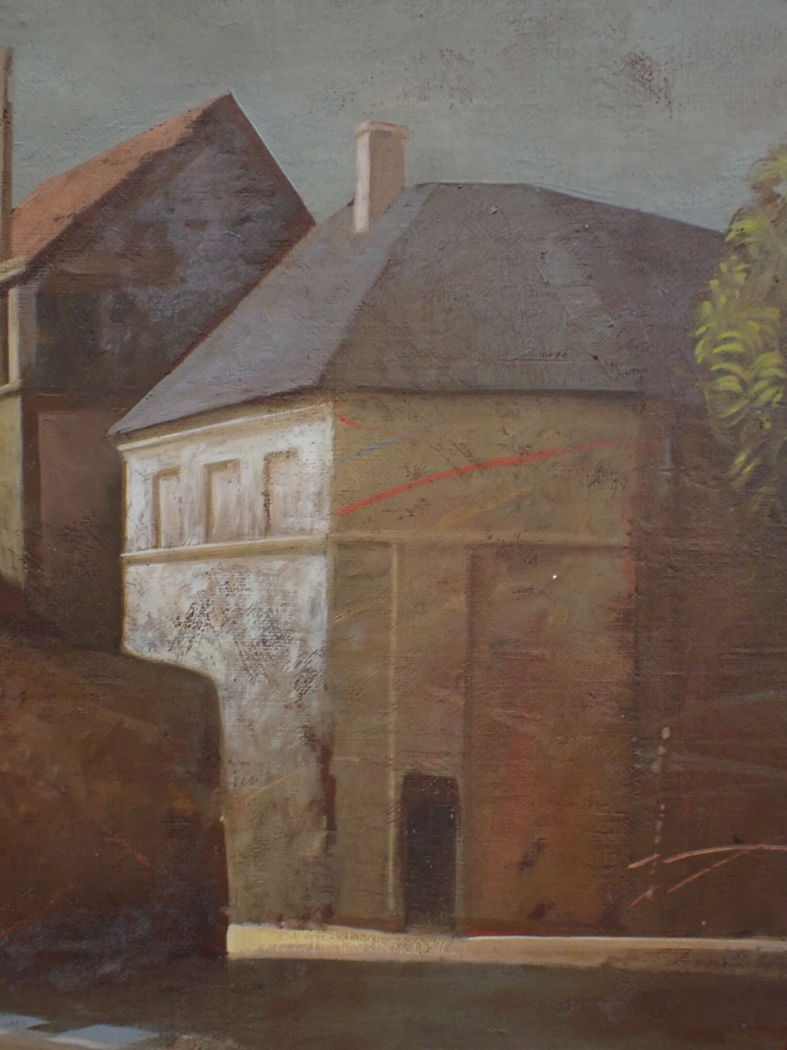 Artwork by Francois Bard, François (né en 1959) : La sortie de l'usine, Made of Huile sur toile