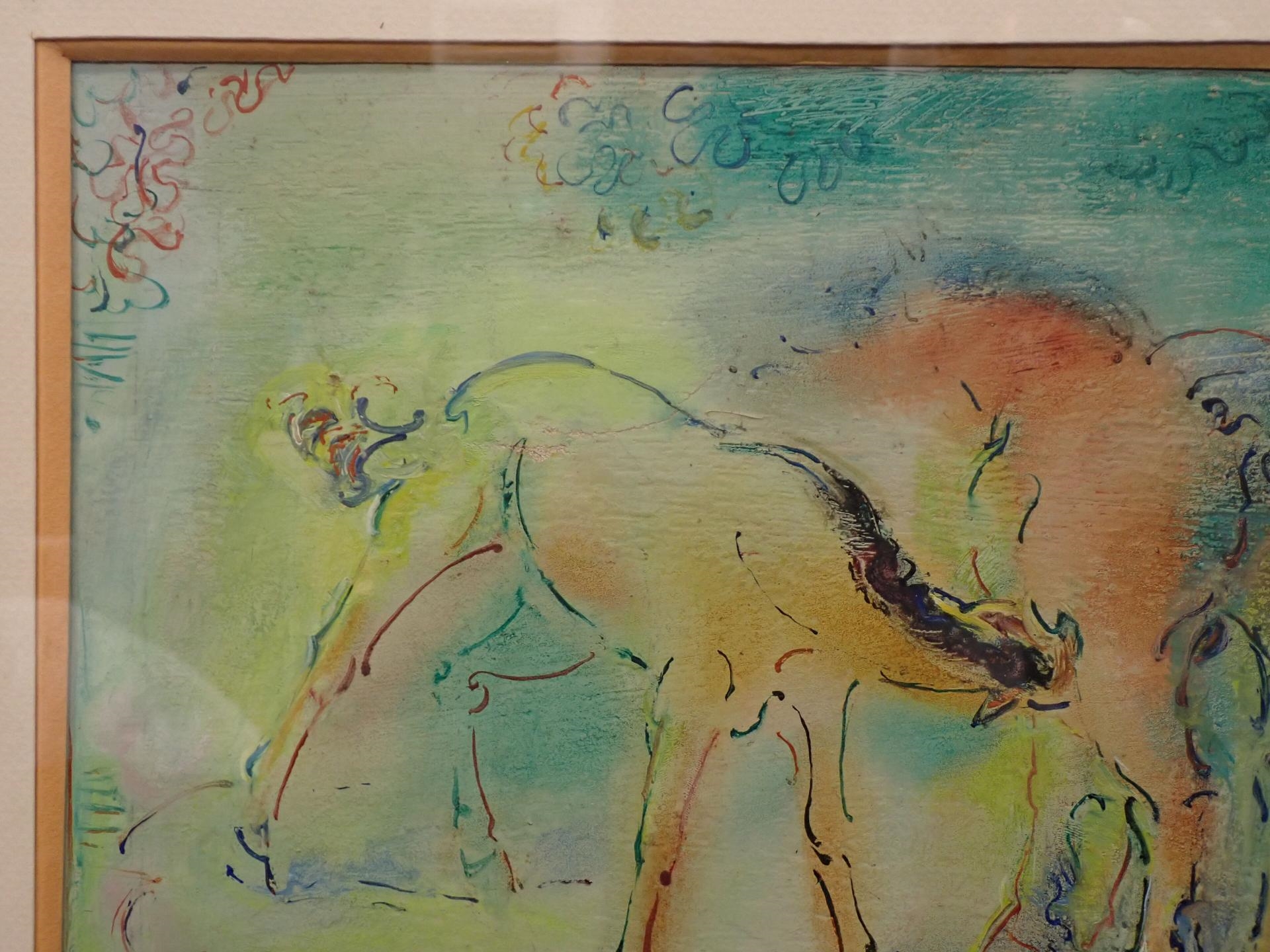 Artwork by Suzanne Girardville, GIRARDVILLE Suzanne (XIX - XXè) : Poulain et jument, Made of Aquarelle