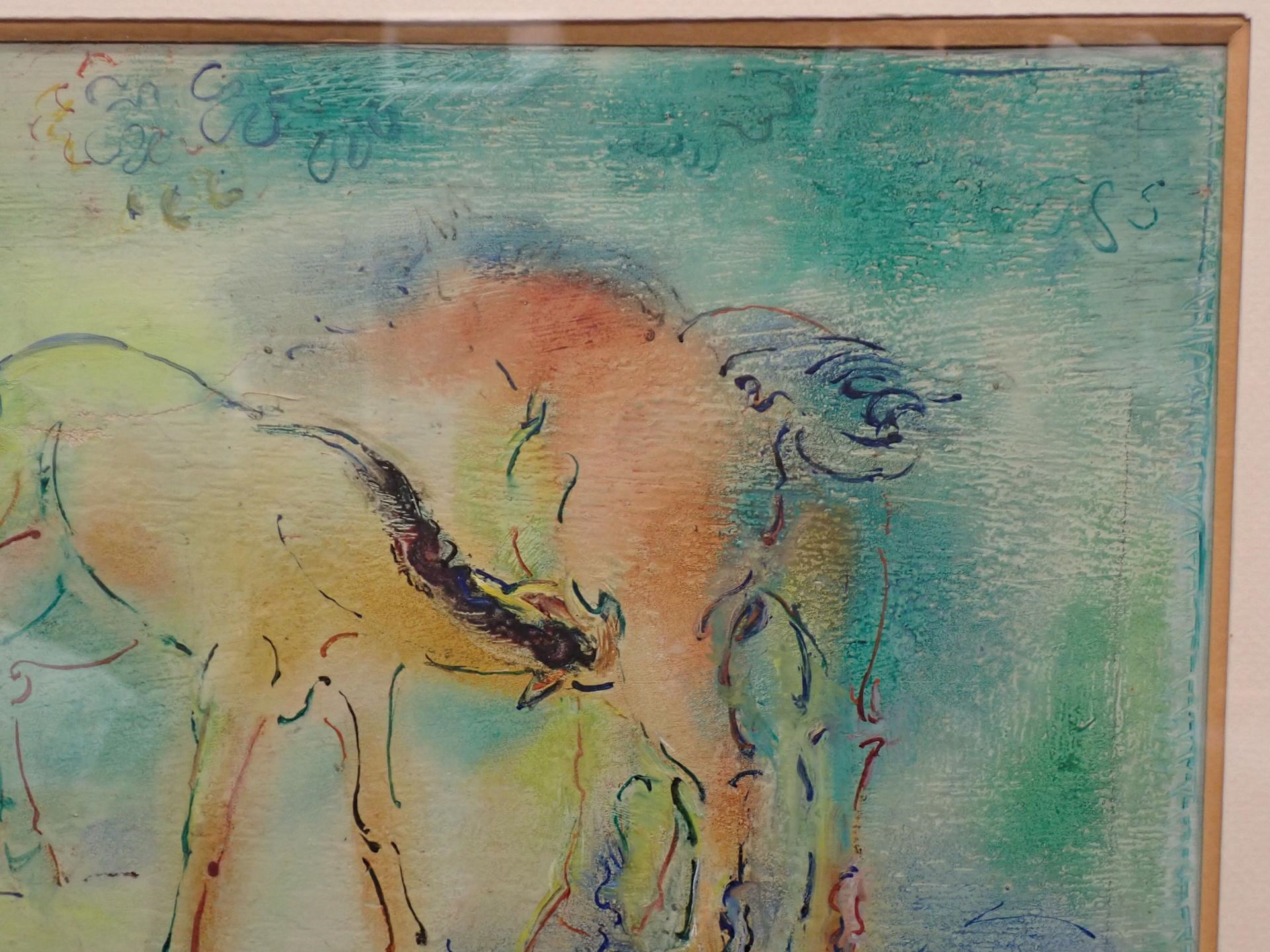 Artwork by Suzanne Girardville, GIRARDVILLE Suzanne (XIX - XXè) : Poulain et jument, Made of Aquarelle