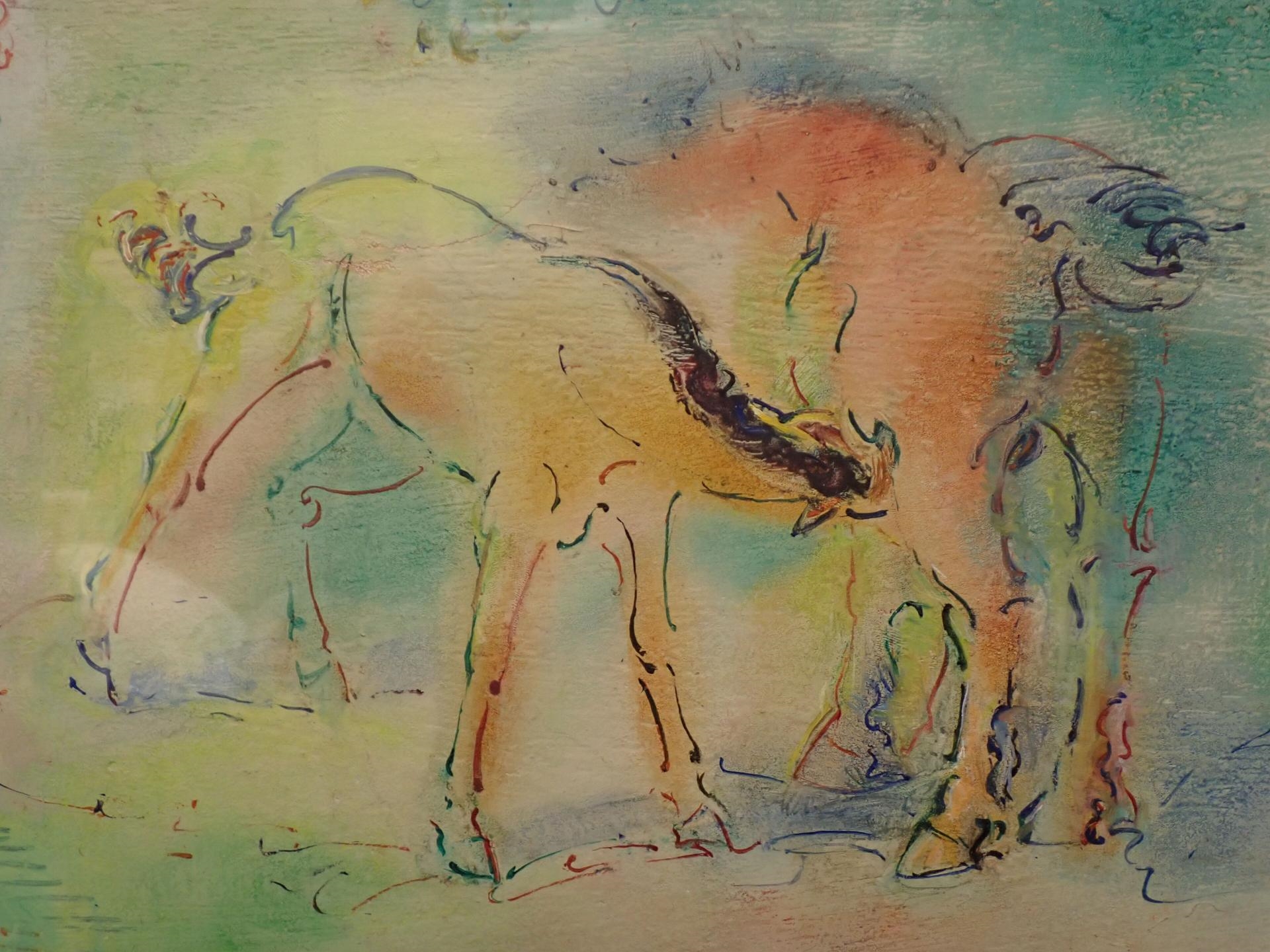 Artwork by Suzanne Girardville, GIRARDVILLE Suzanne (XIX - XXè) : Poulain et jument, Made of Aquarelle