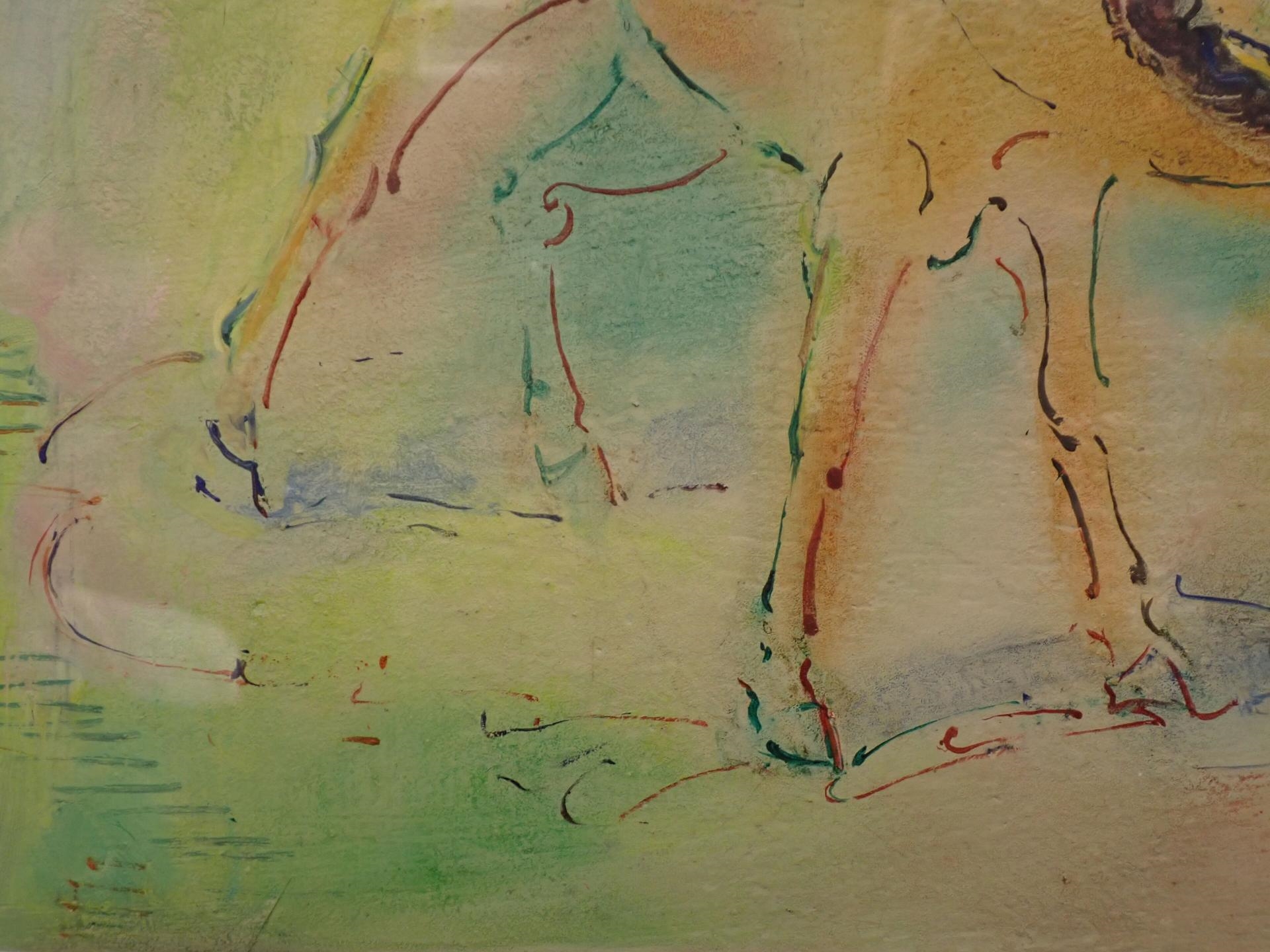 Artwork by Suzanne Girardville, GIRARDVILLE Suzanne (XIX - XXè) : Poulain et jument, Made of Aquarelle