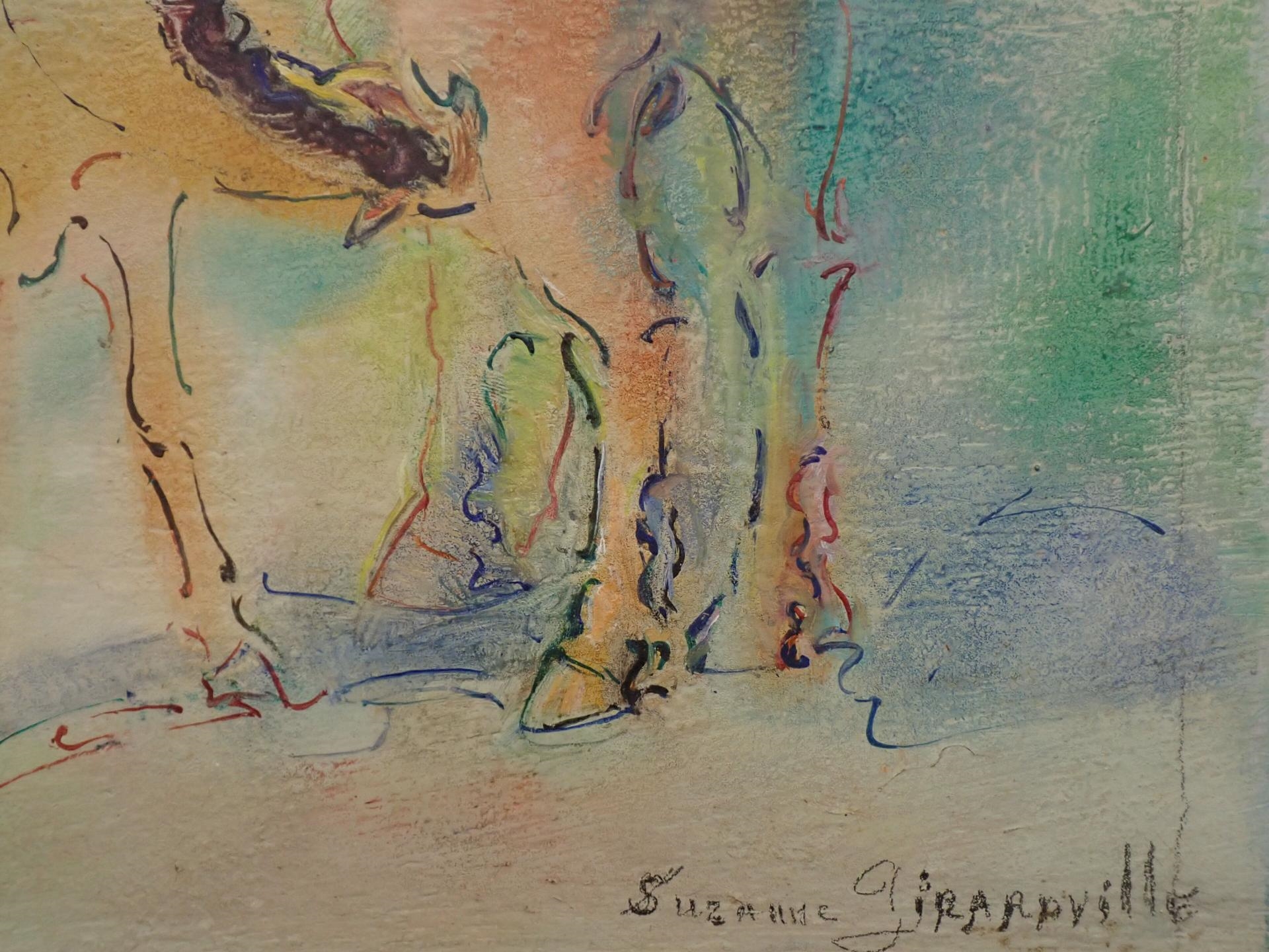 Artwork by Suzanne Girardville, GIRARDVILLE Suzanne (XIX - XXè) : Poulain et jument, Made of Aquarelle