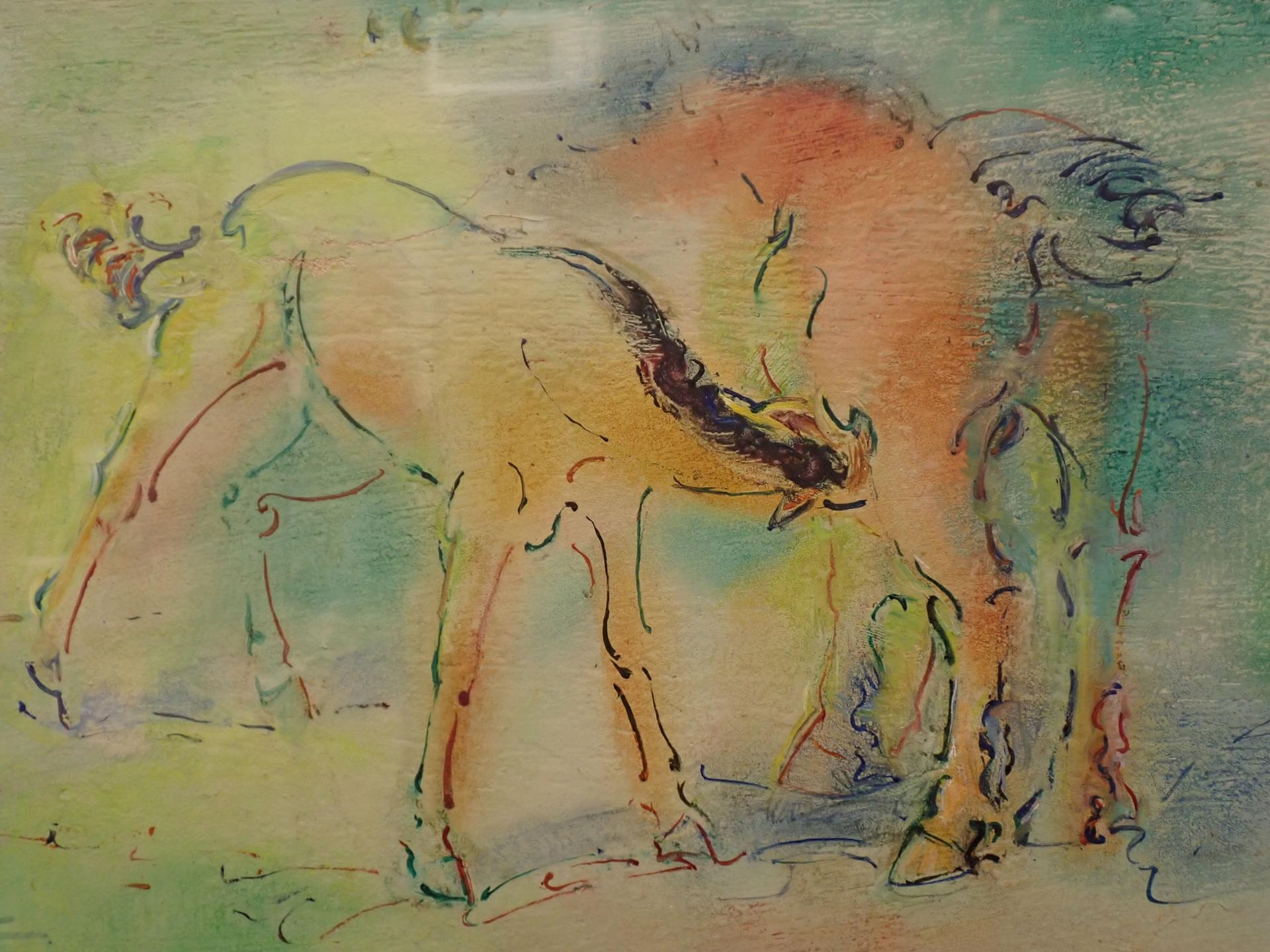 Artwork by Suzanne Girardville, GIRARDVILLE Suzanne (XIX - XXè) : Poulain et jument, Made of Aquarelle