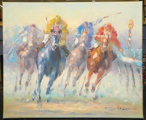4 Jockeys Abreast by Anthony Vecchio