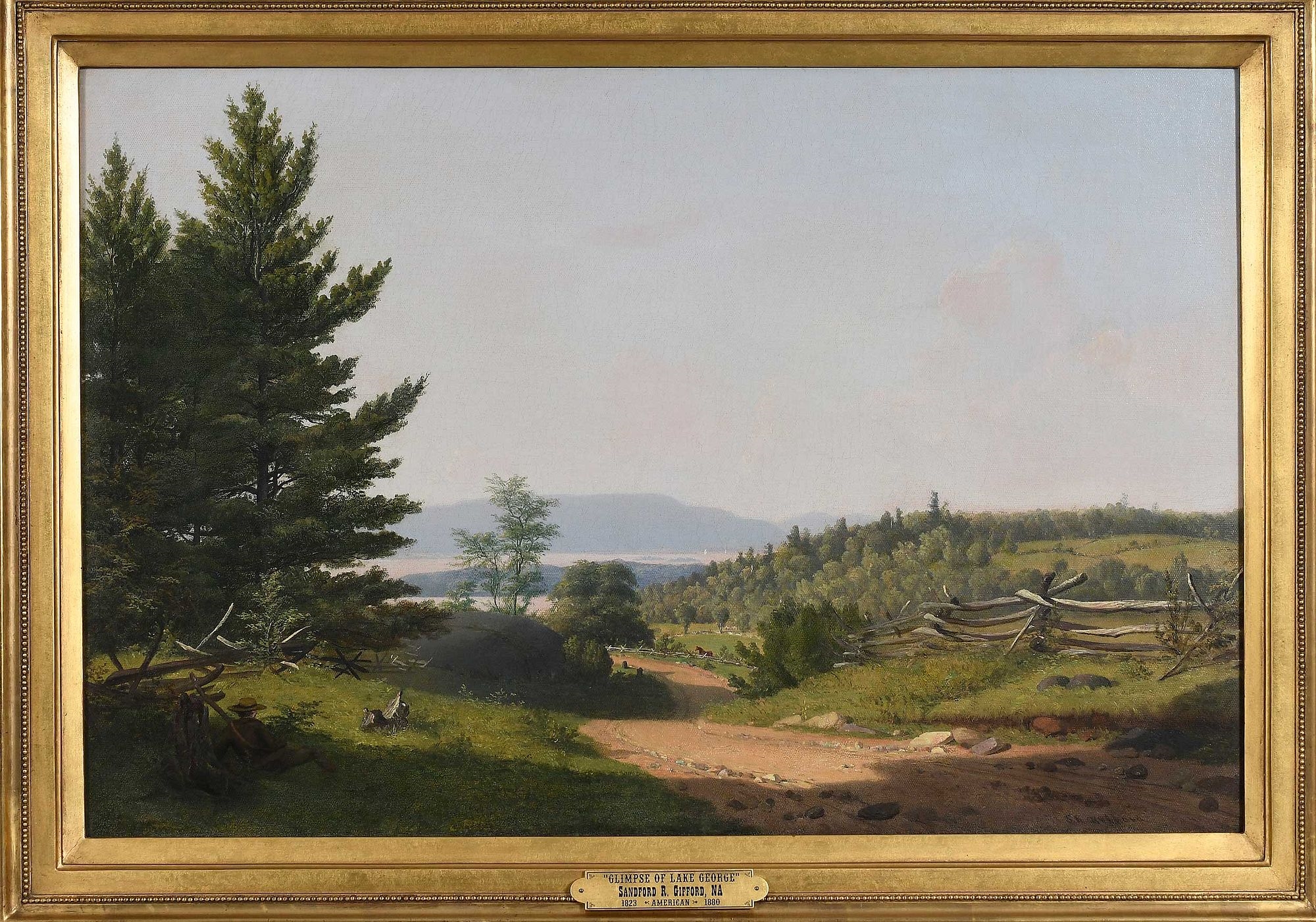 Artwork by Sanford Robinson Gifford, Scenery Near Lake George, Made of oil on canvas