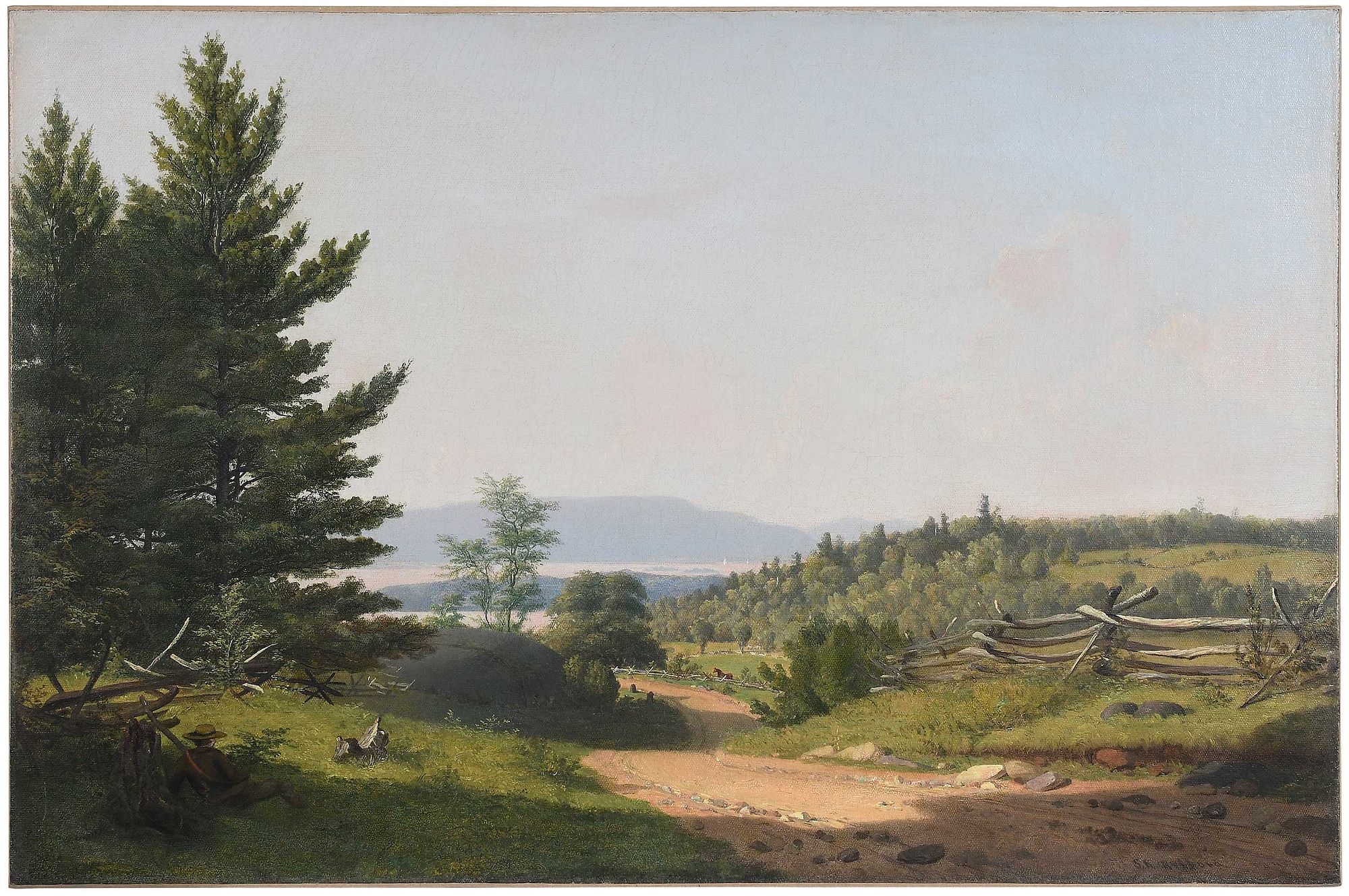 Artwork by Sanford Robinson Gifford, Scenery Near Lake George, Made of oil on canvas