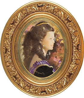 Artwork by Takehiko Miyanaga, Woman, Made of oil on canvas, oval