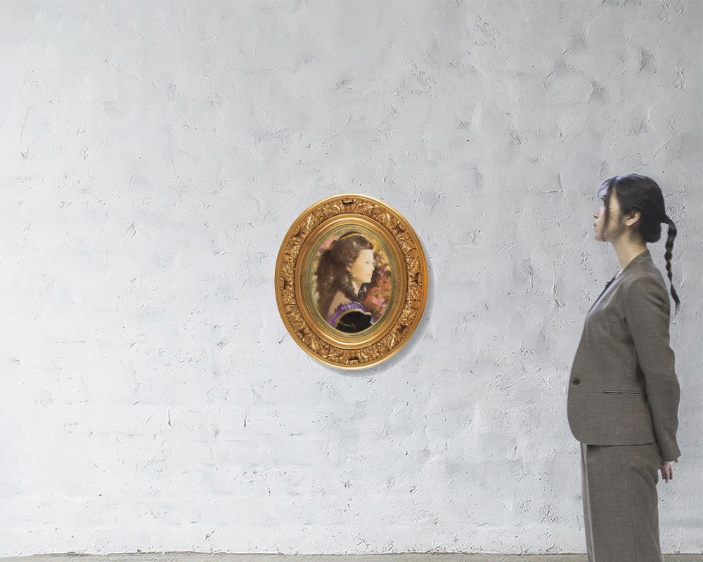 Artwork by Takehiko Miyanaga, Woman, Made of oil on canvas, oval