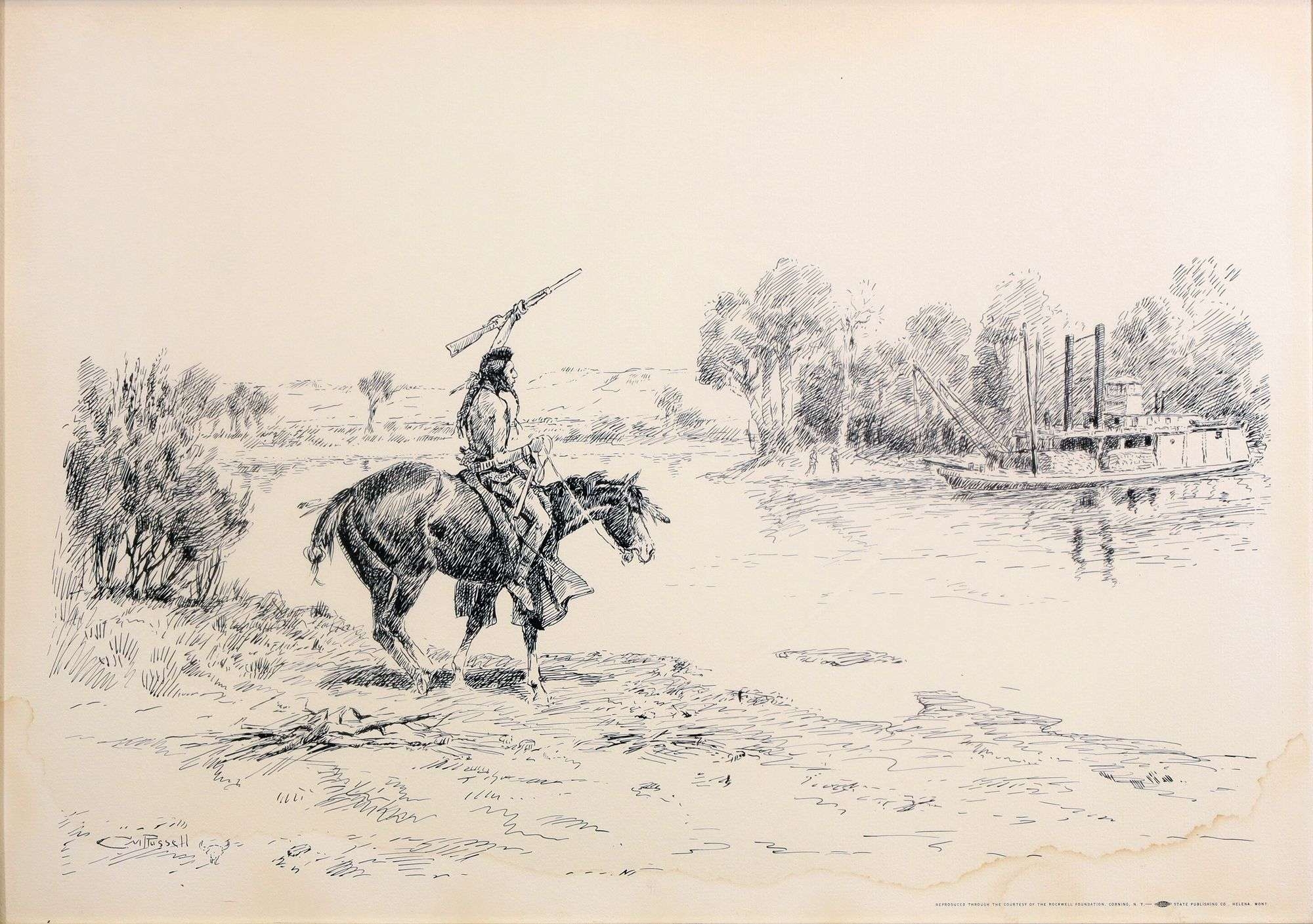 Charles Marion Russell | Report of Custer Massacre | MutualArt