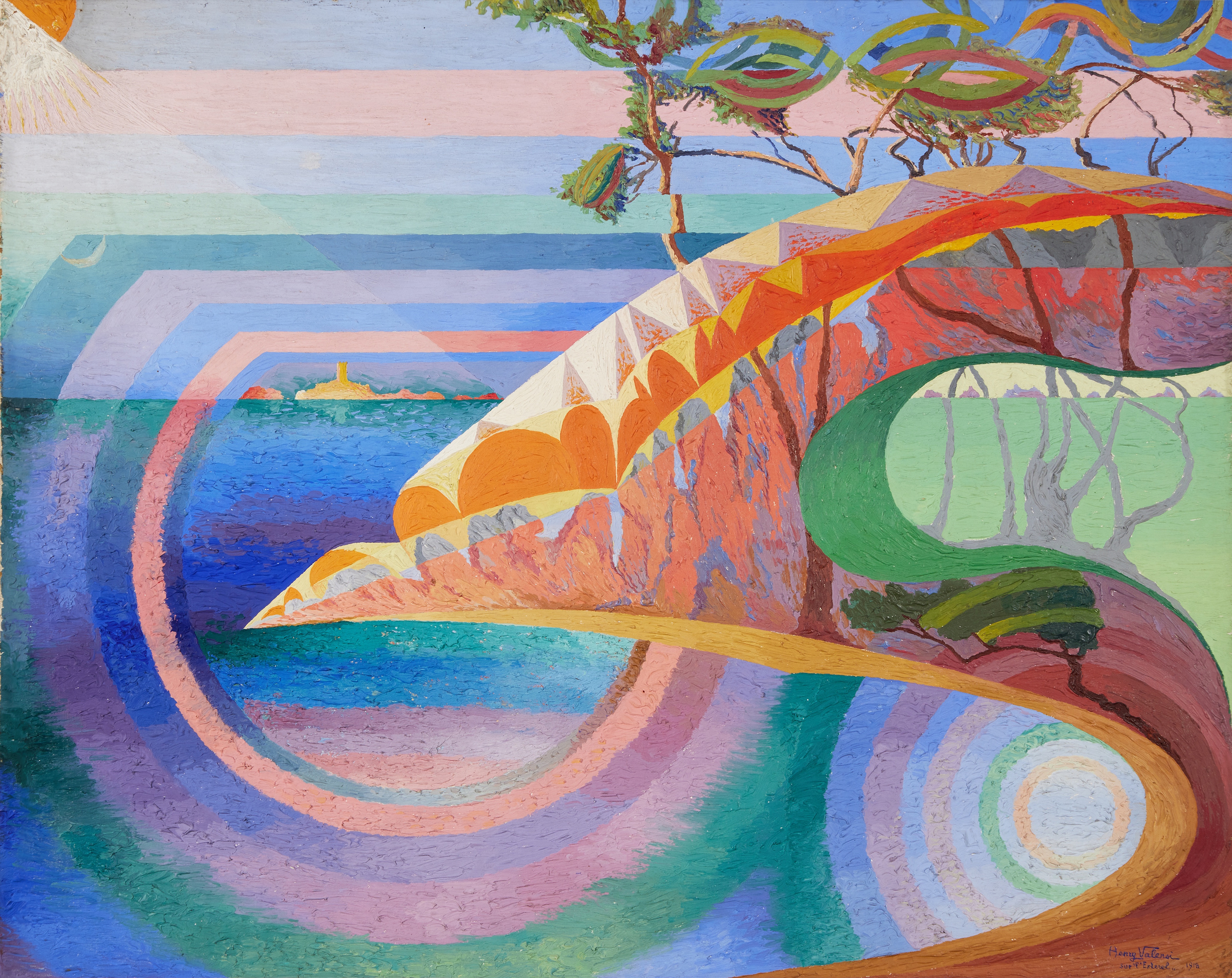 Artwork by Henry Valensi, Expression sur L'Estérel, Made of oil on canvas