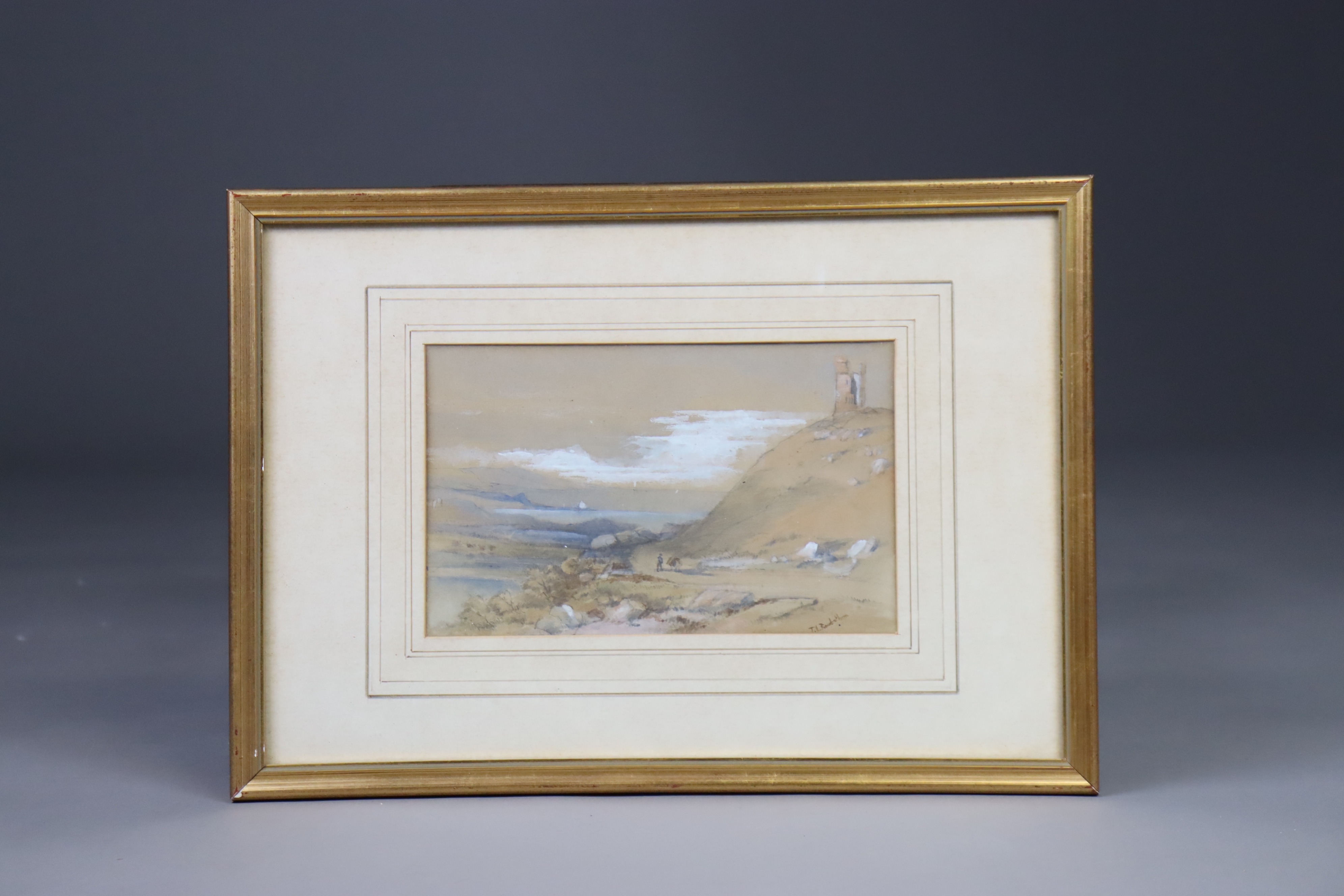 Thomas Charles Leeson Rowbotham | Travellers on a rocky path beside ...