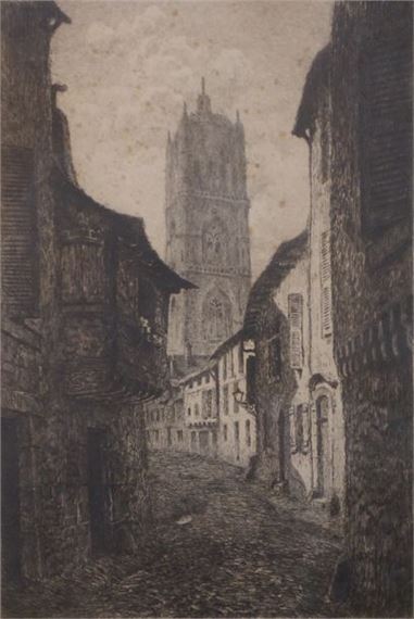 Rue au pied de la cathédrale by Eugène Viala