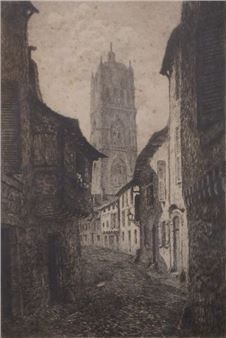 Rue au pied de la cathédrale - Eugène Viala