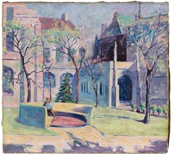 Post-Impressionist Landscape by Corna Hanlin - Corna Searcy Hanlin