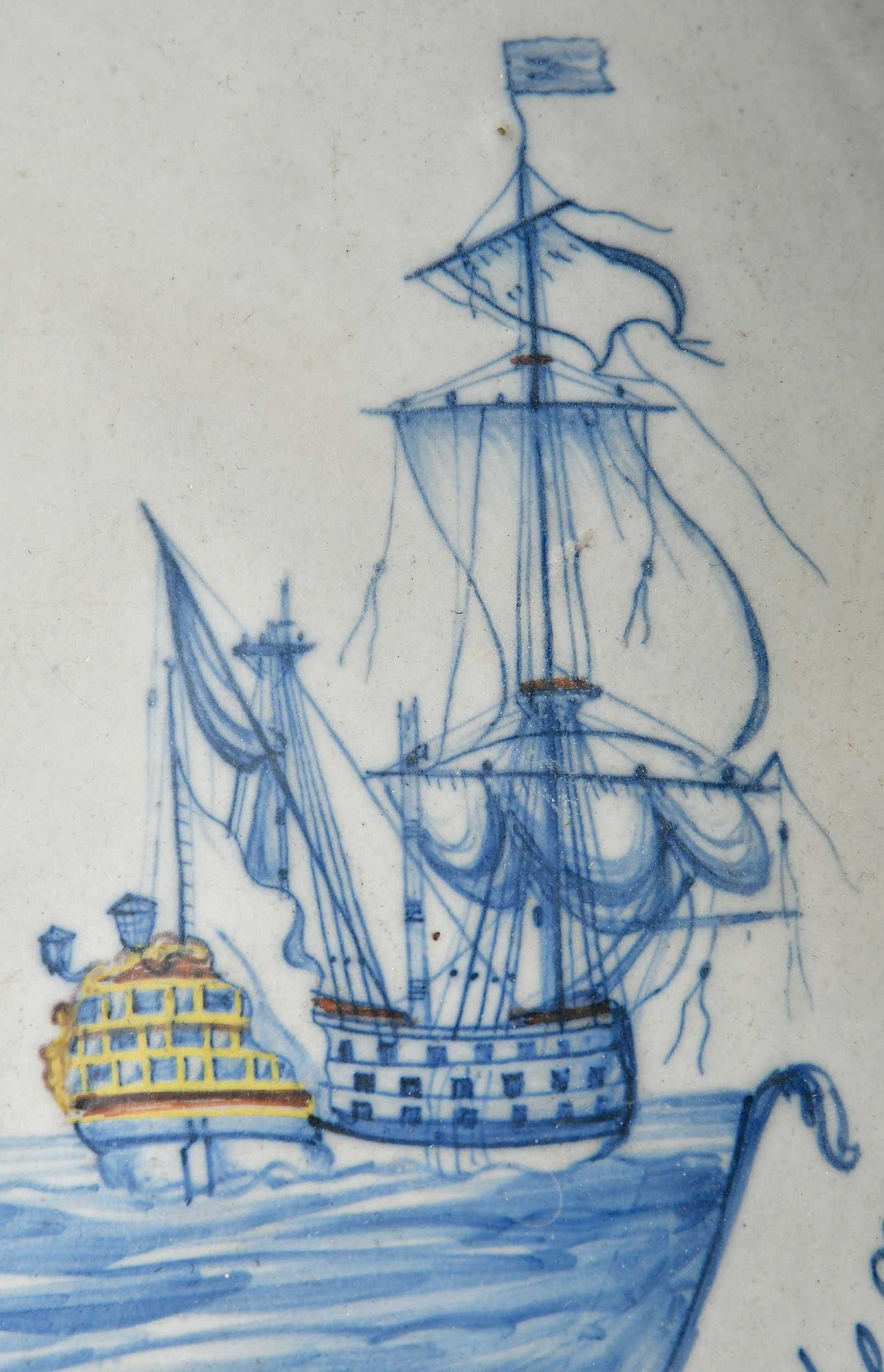 Artwork by John Howard, This rare bowl commemorates the Seven Years War battle between the French and British Navy's outside the port of Lagos in Portugal., Made of Polychrome