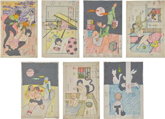 Seven works: (i-vii) Untitled - Toshio Saeki