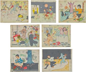 Seven works: (i-vii) Untitled - Toshio Saeki